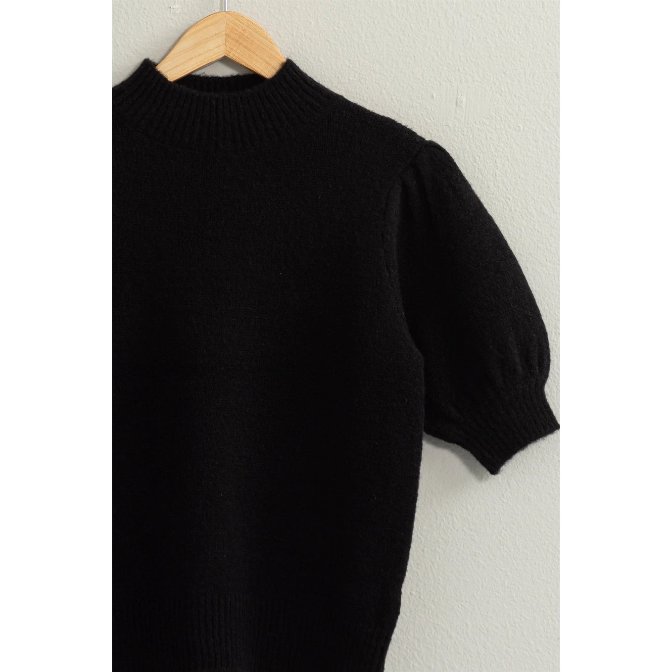 Short Sleeve Sweater with Puff Sleeves