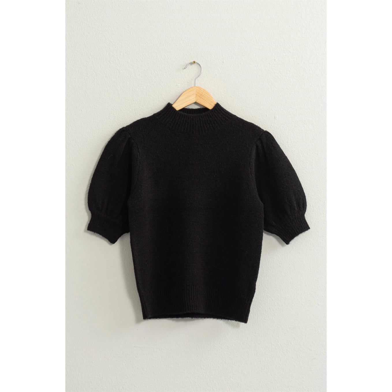 Short Sleeve Sweater with Puff Sleeves