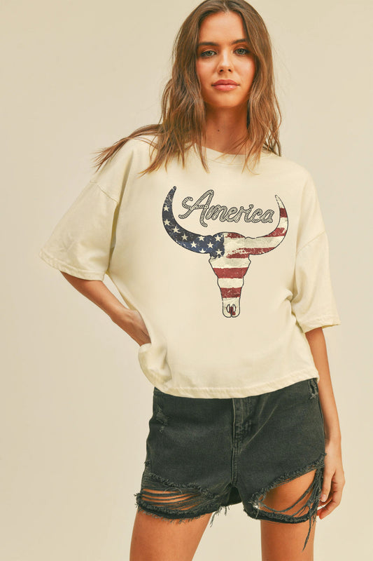 America Longhorn Graphic Tee