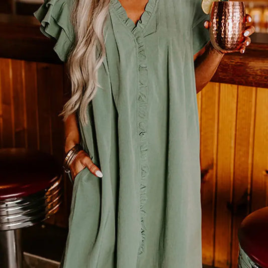 Green Ruffle Dress