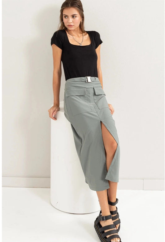 Impress Me Front Slit Pencil Skirt